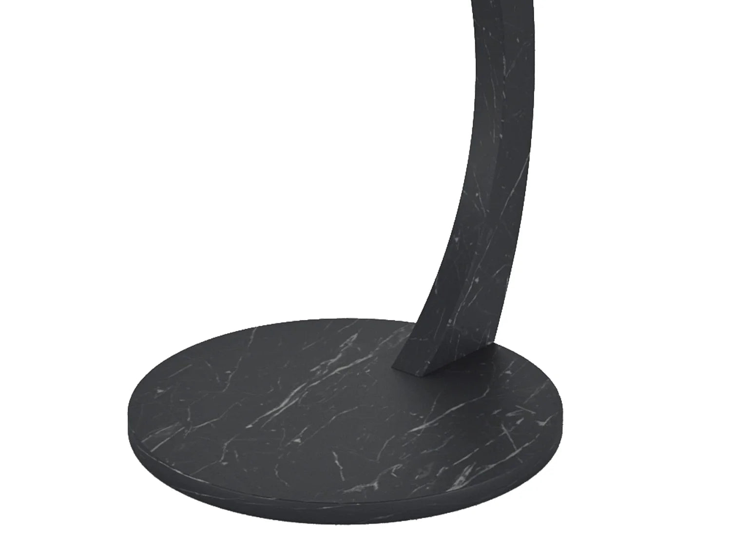 Bout de canapé rond effet marbre noir – ONYX