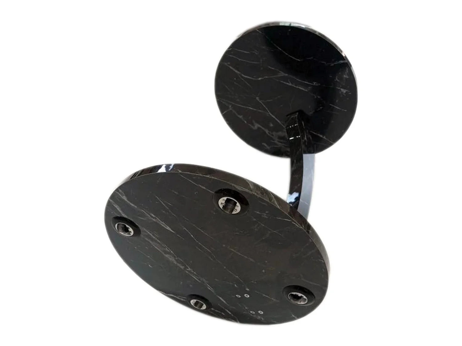 Bout de canapé rond effet marbre noir – ONYX