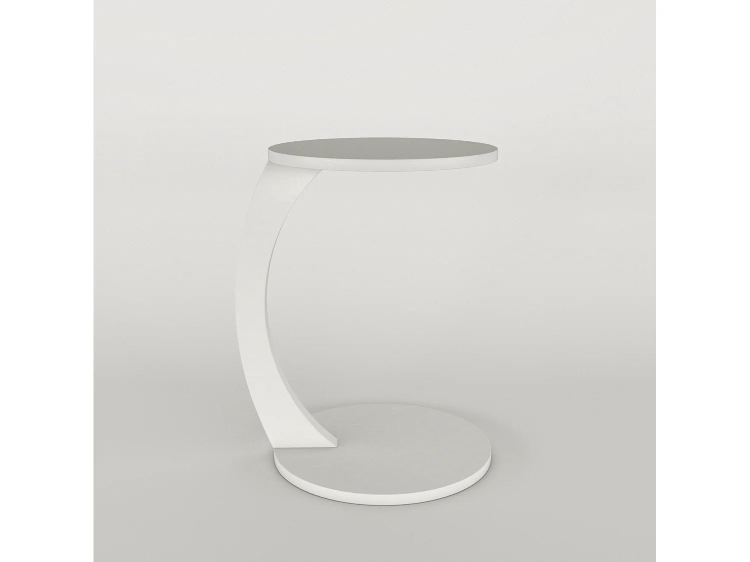 Bout de canapé rond blanc polyvalent – HOLEBY