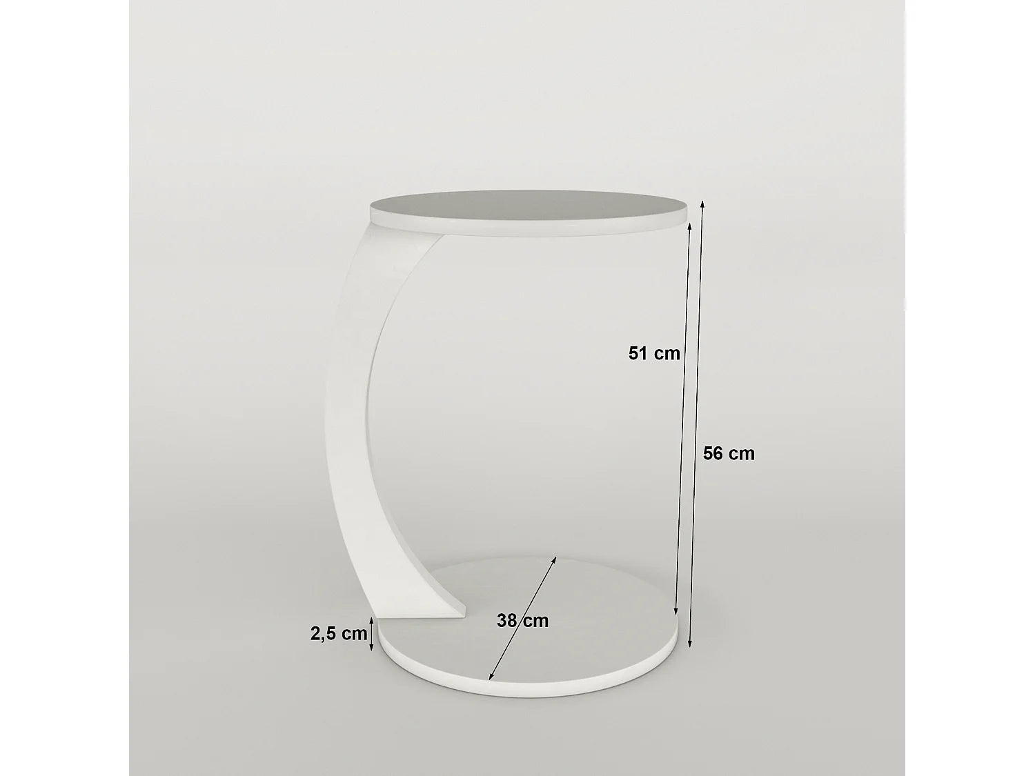 Bout de canapé rond blanc polyvalent – HOLEBY