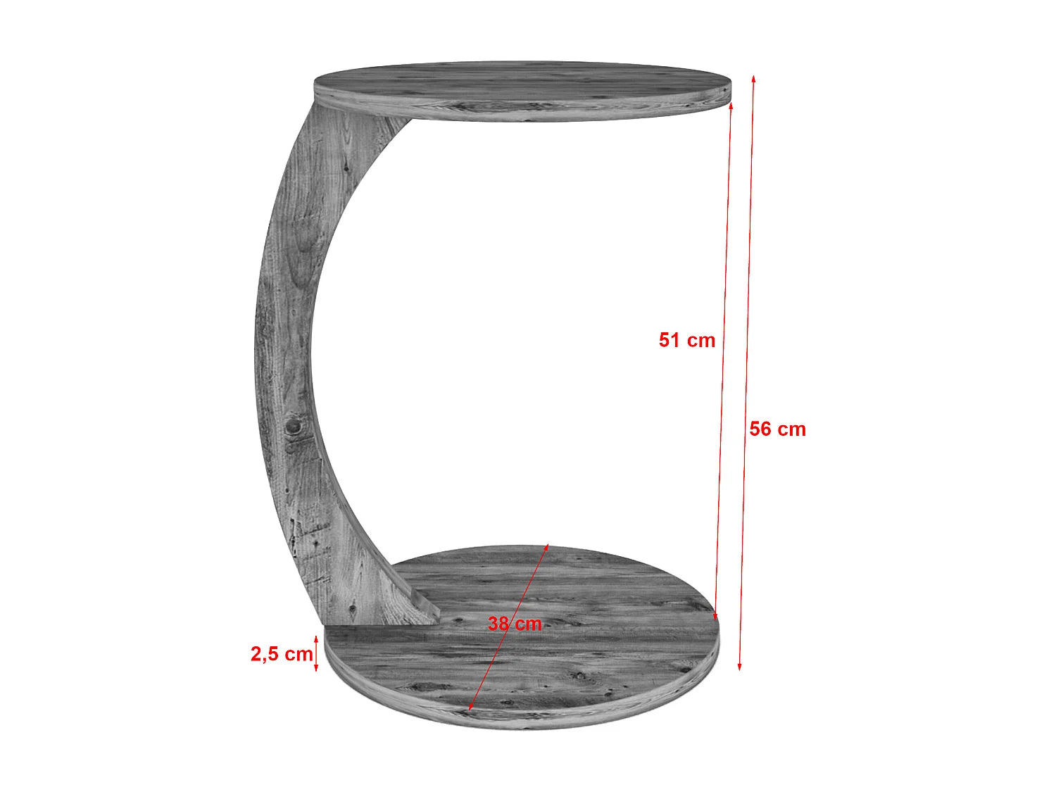 Bout de canapé rond effet bois compact – HOLBY