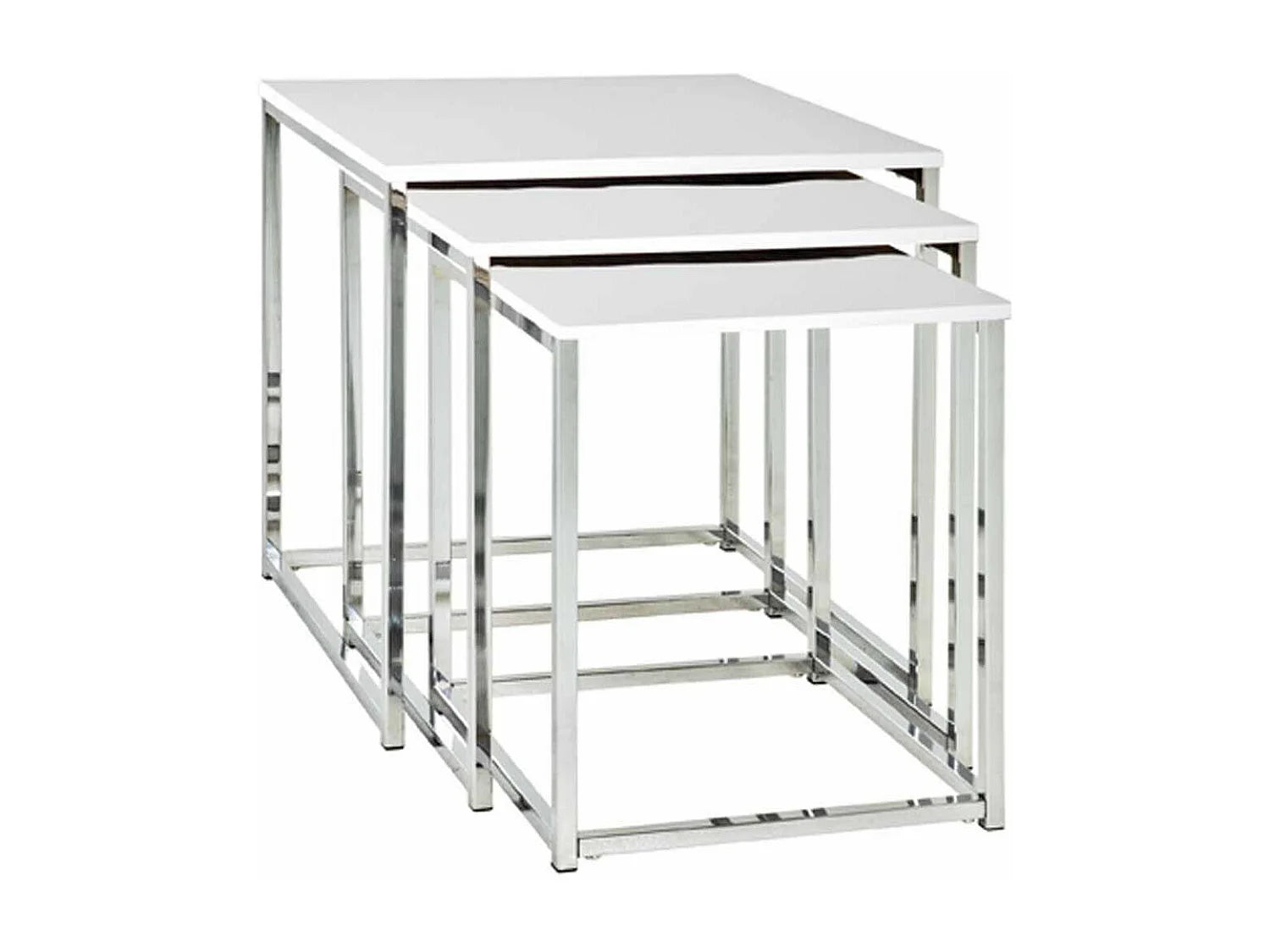 Bout de canapé carré en MDF blanc, lot de 3 – ZELINE
