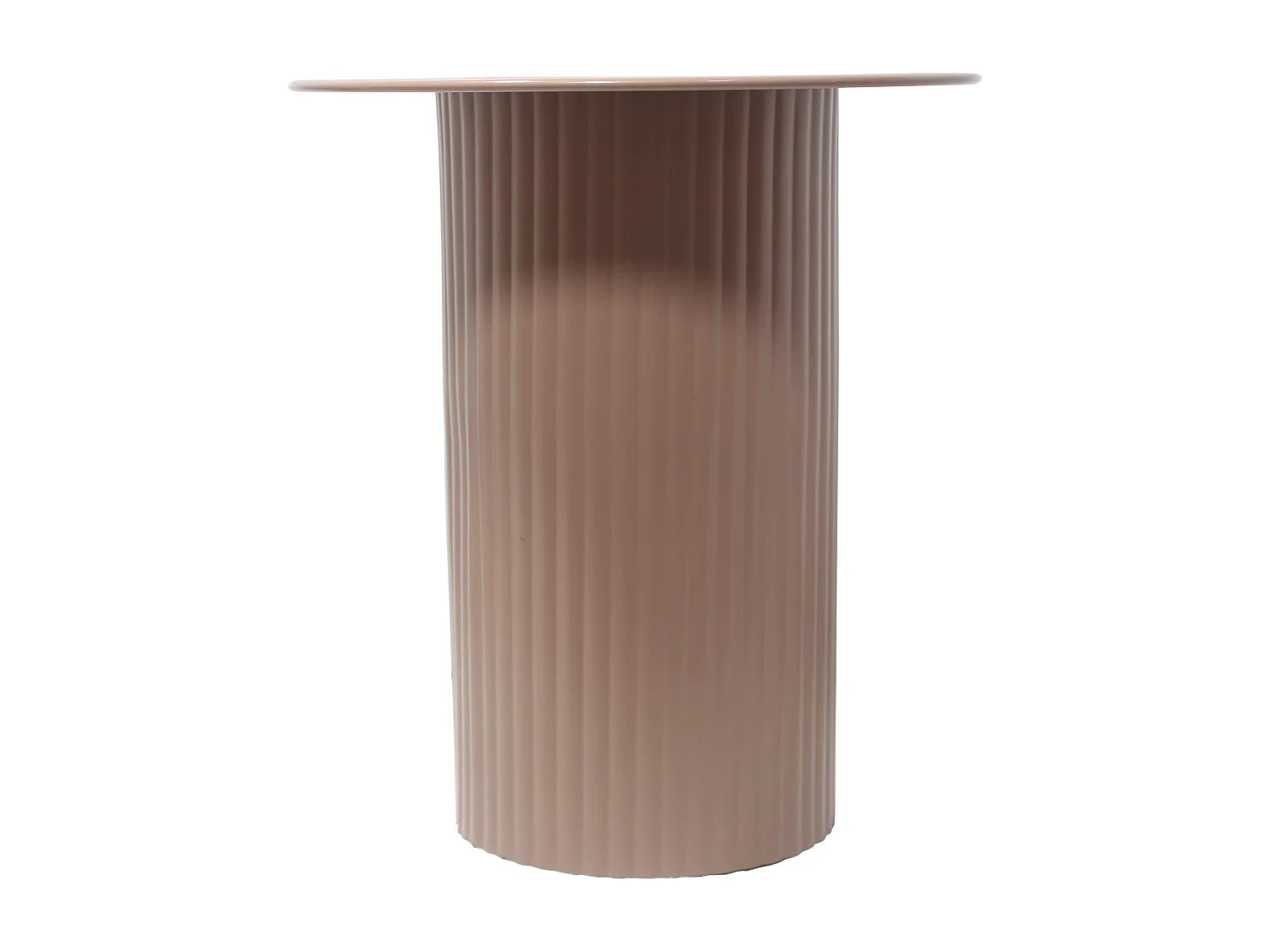 Bout de canapé en métal beige nervuré – LINEA