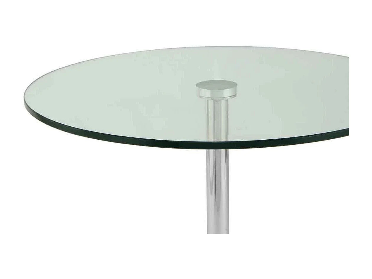 Bout de canapé rond en marbre blanc et argent – LANIMA