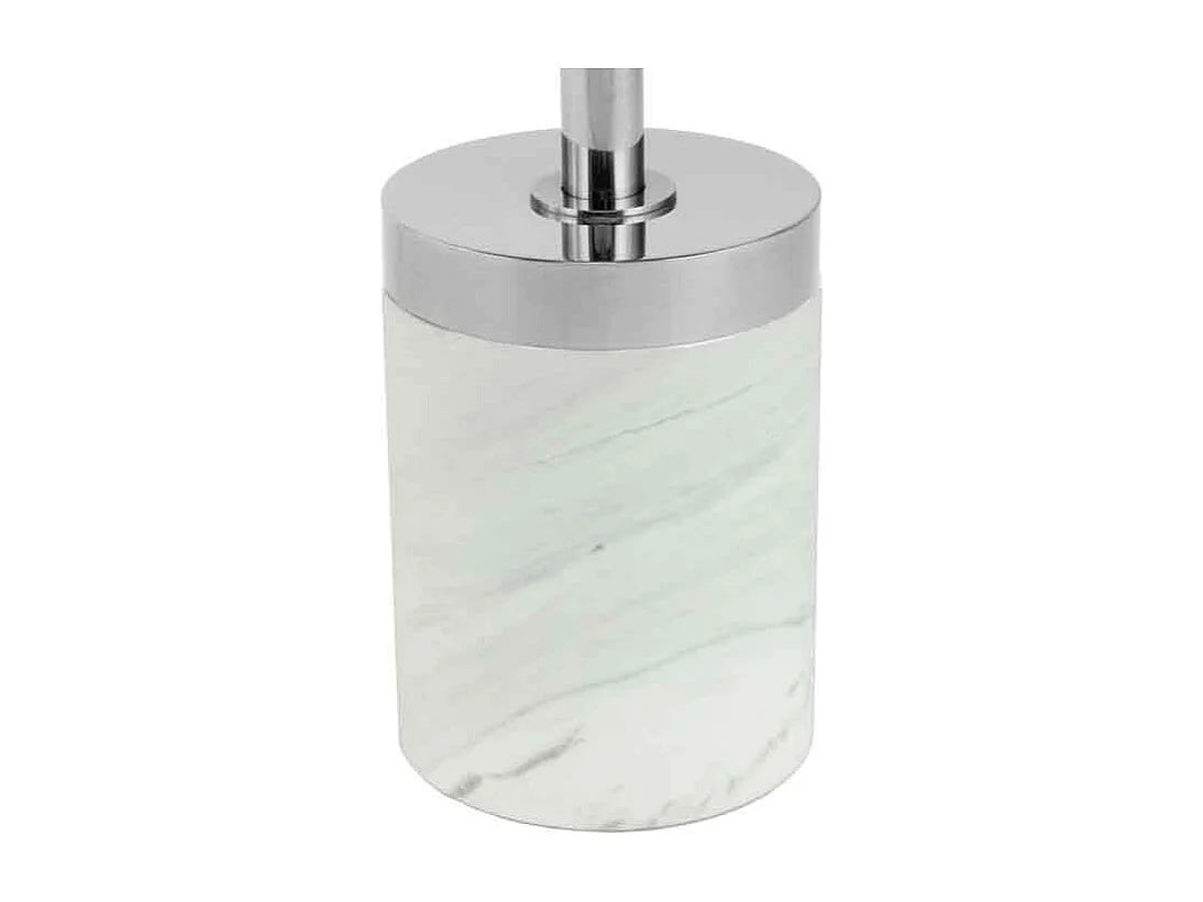 Bout de canapé rond en marbre blanc et argent – LANIMA