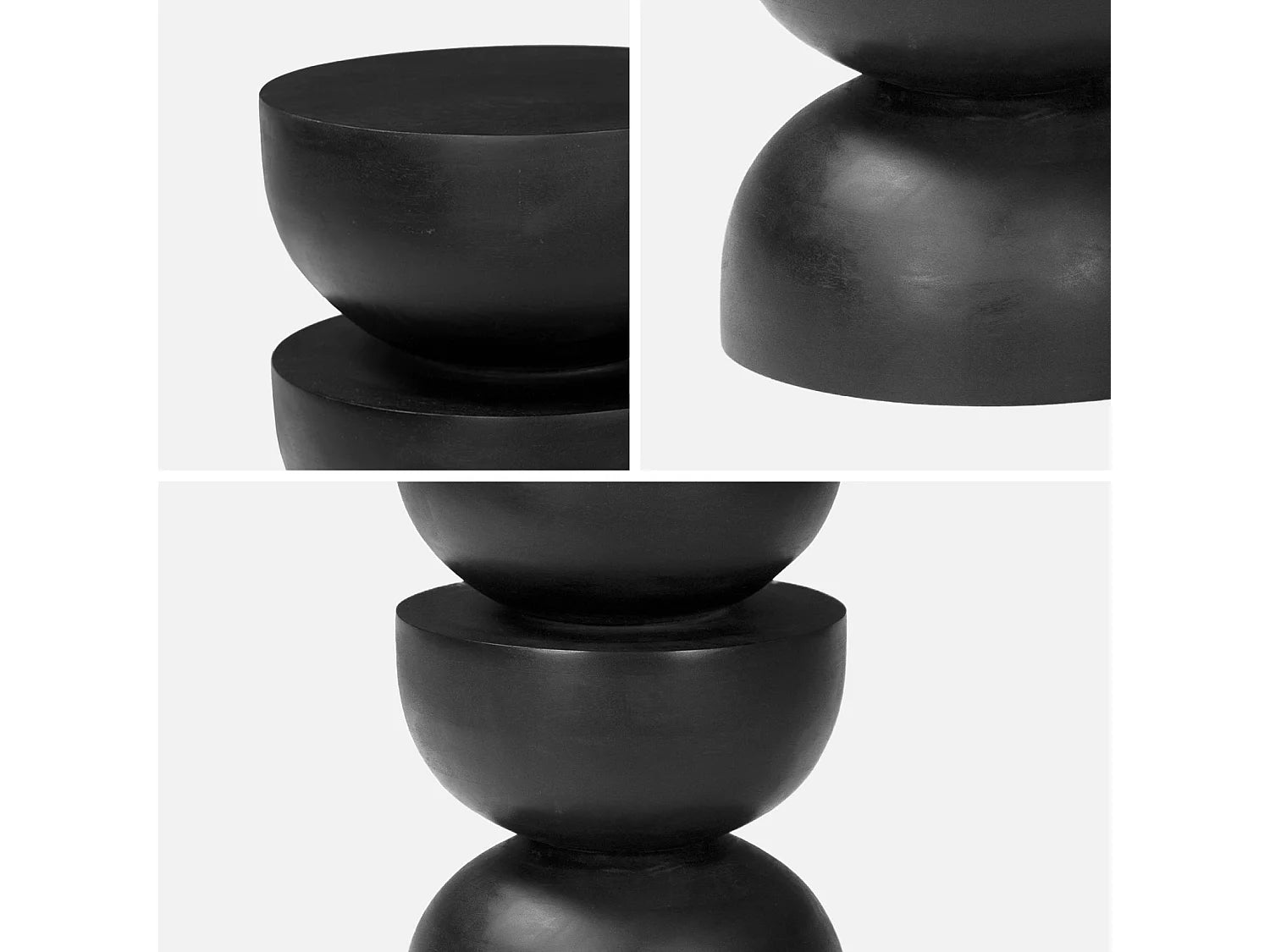 Bout de canapé tabouret bois de manguier noir – SITÉO
