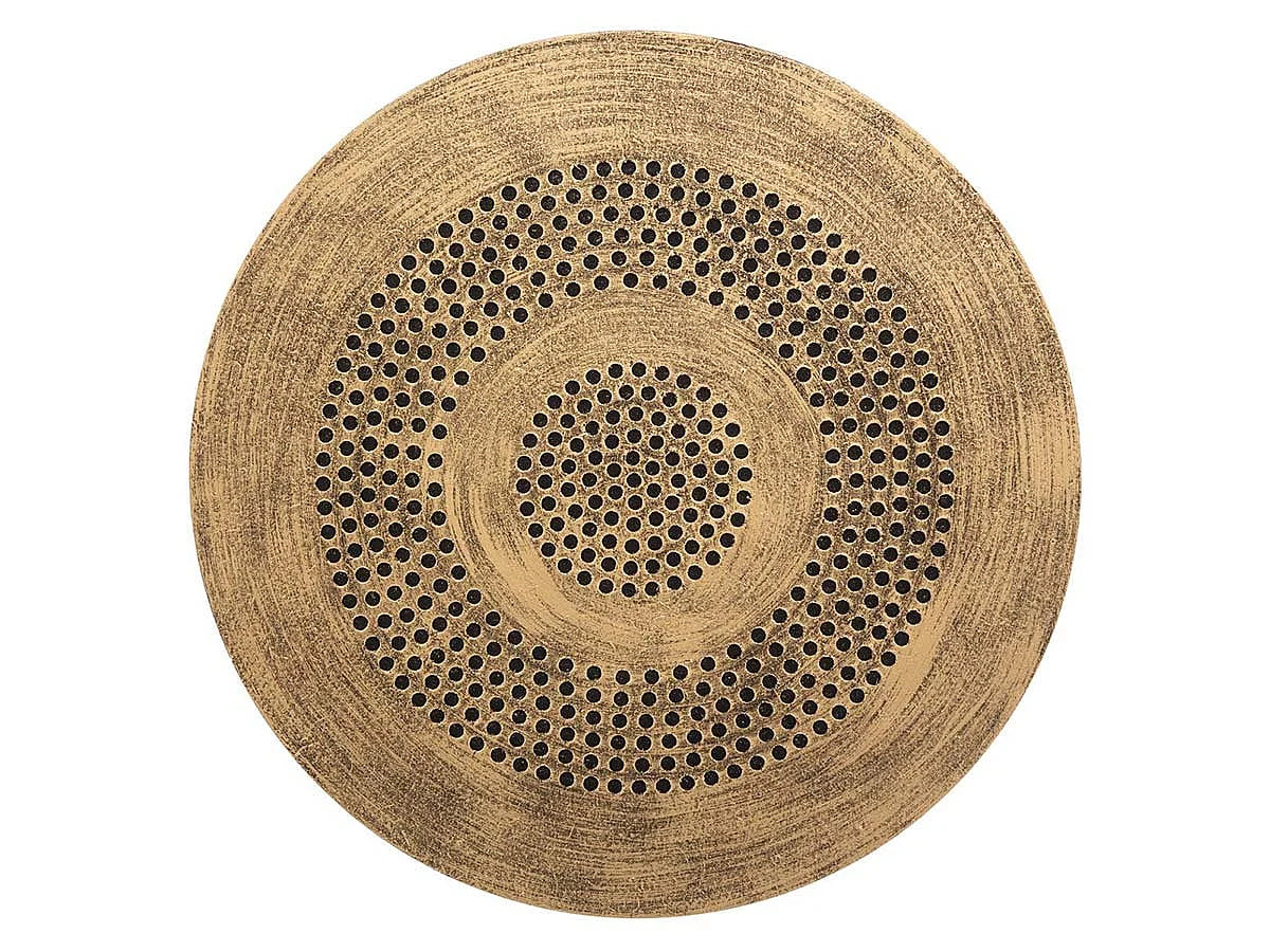 Bout de canapé bois et métal doré déco ethnique – SAVANE