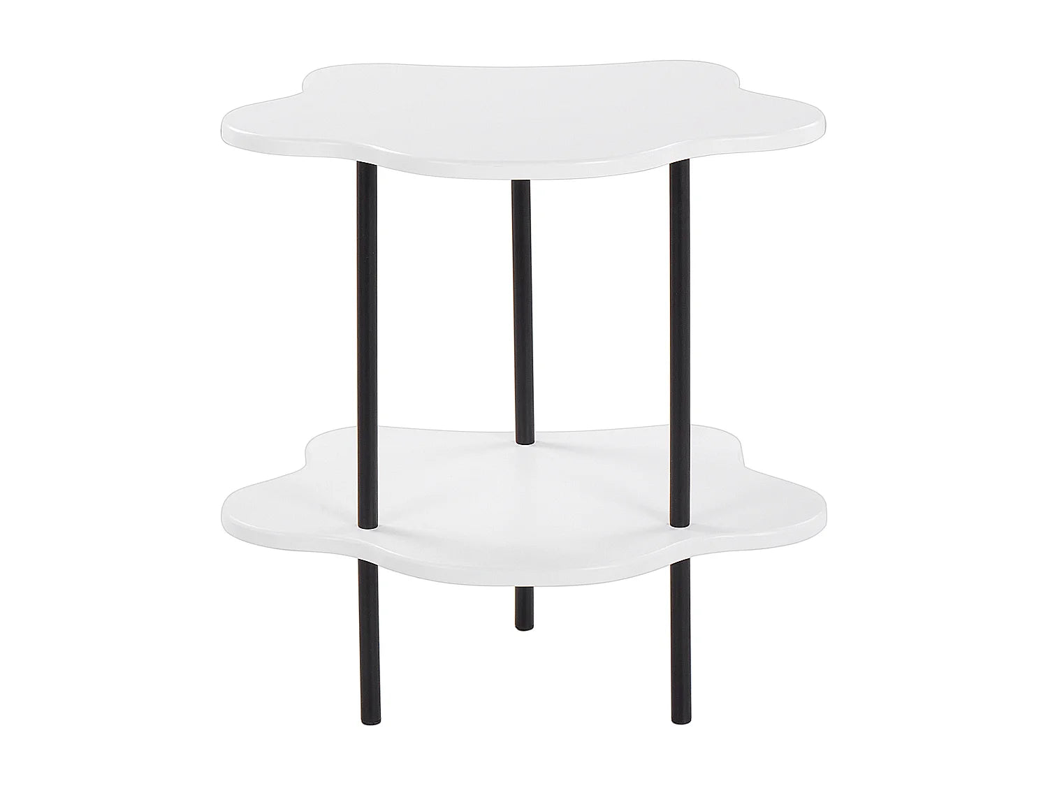 Bout de canapé rond blanc plateaux irréguliers – NUAGE