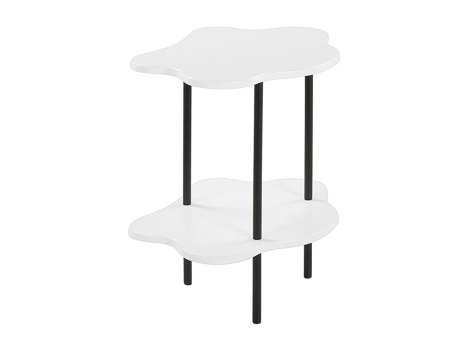 Bout de canapé rond blanc plateaux irréguliers – NUAGE
