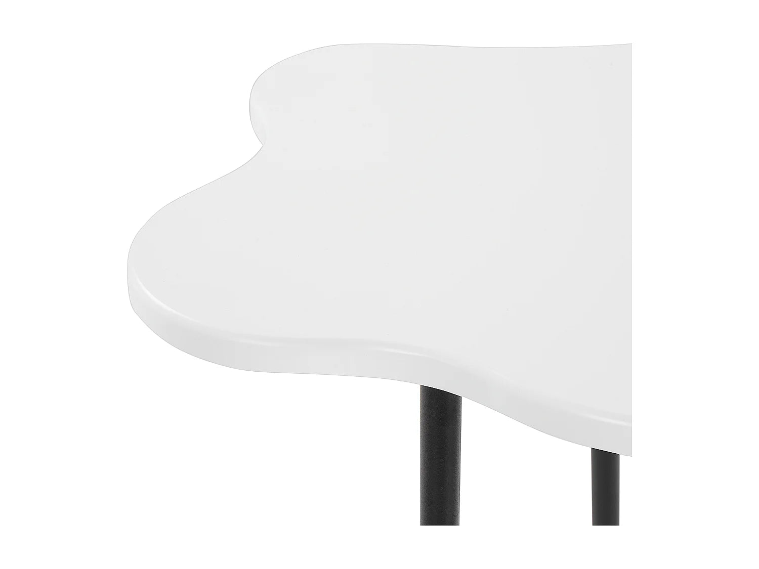 Bout de canapé rond blanc plateaux irréguliers – NUAGE