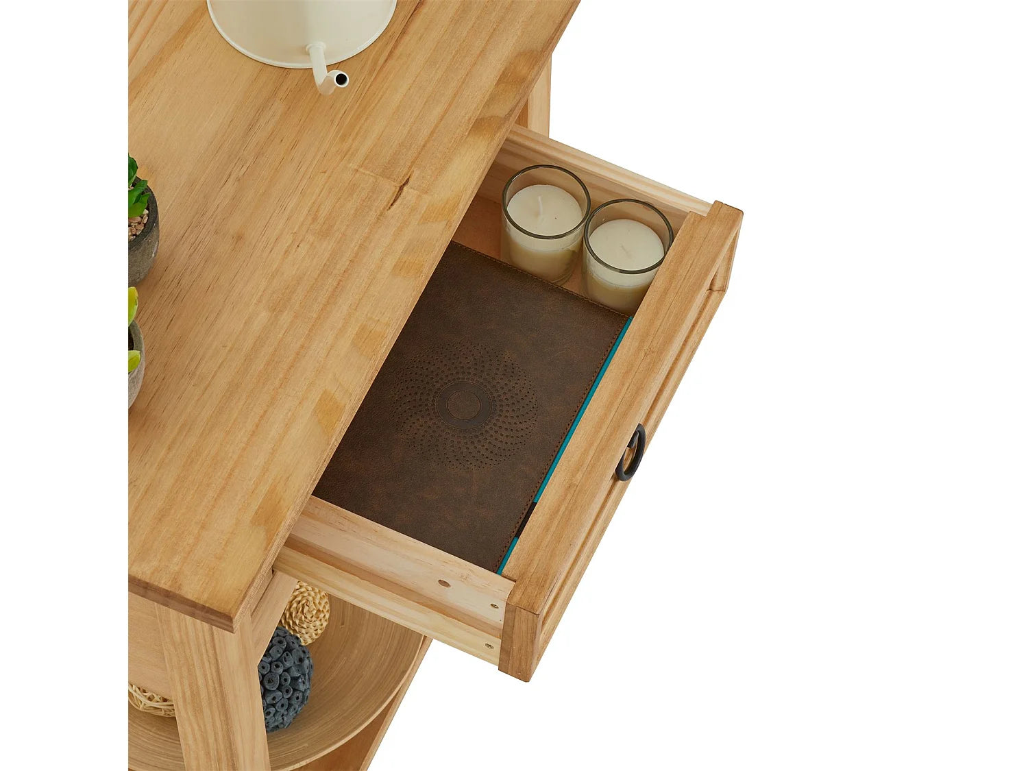 Bout de canapé console en pin massif naturel – TEQUILA
