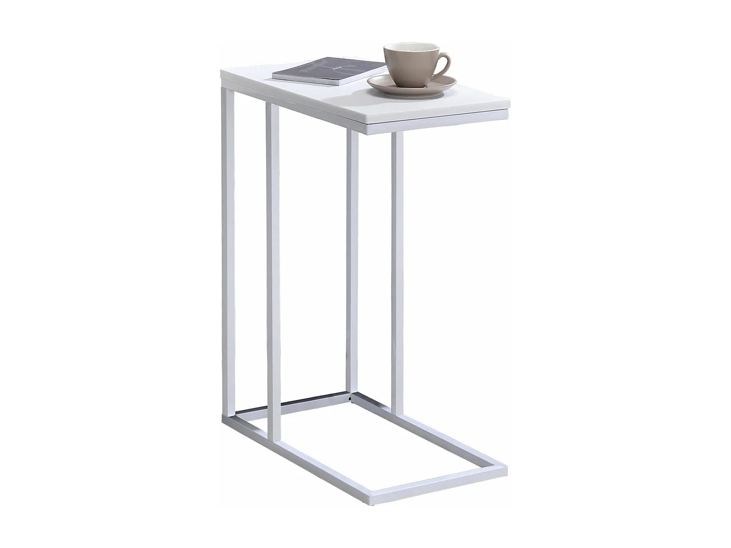 Bout de canapé rectangulaire en MDF blanc – DÉBORA