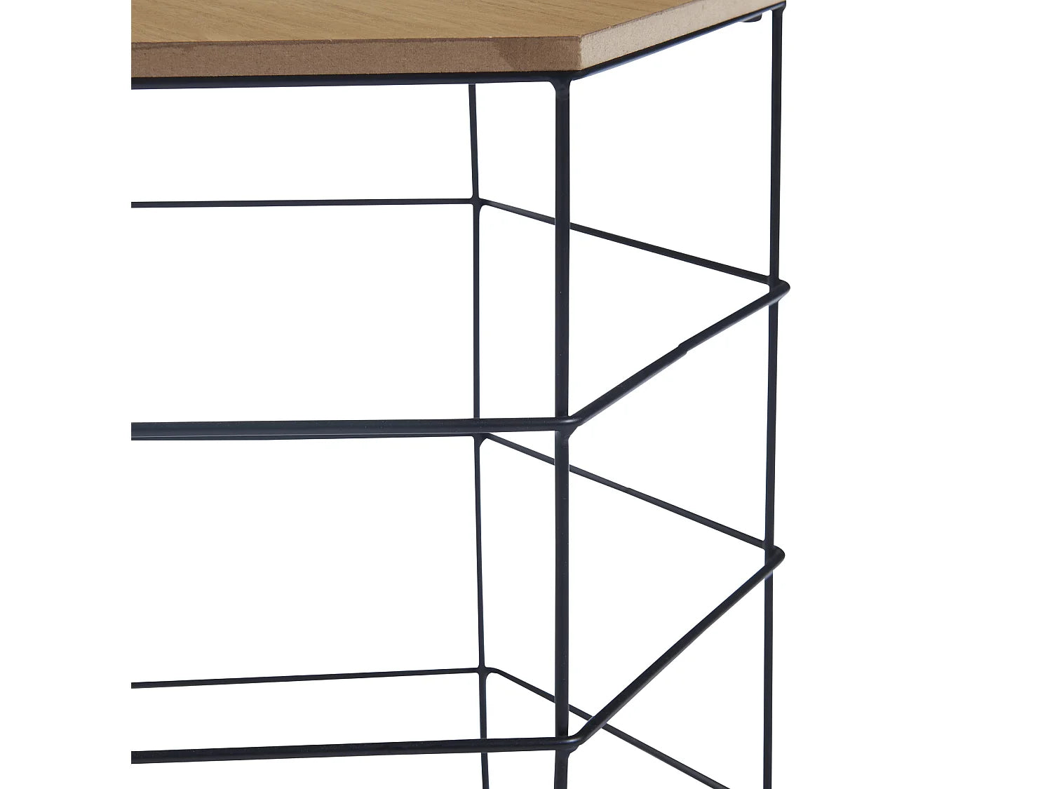 Lot de 2 bouts de canapé métal noir effet bois – HORVIK