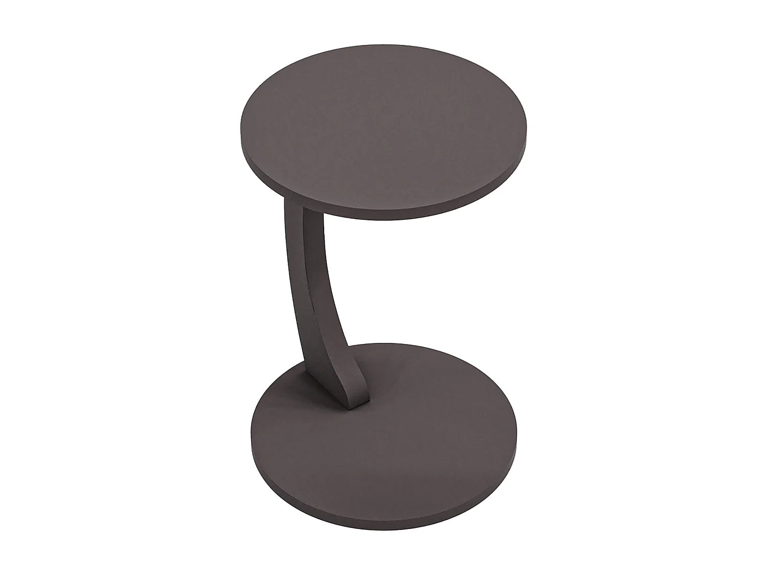 Bout de canapé rond à roulettes gris – HOLBY