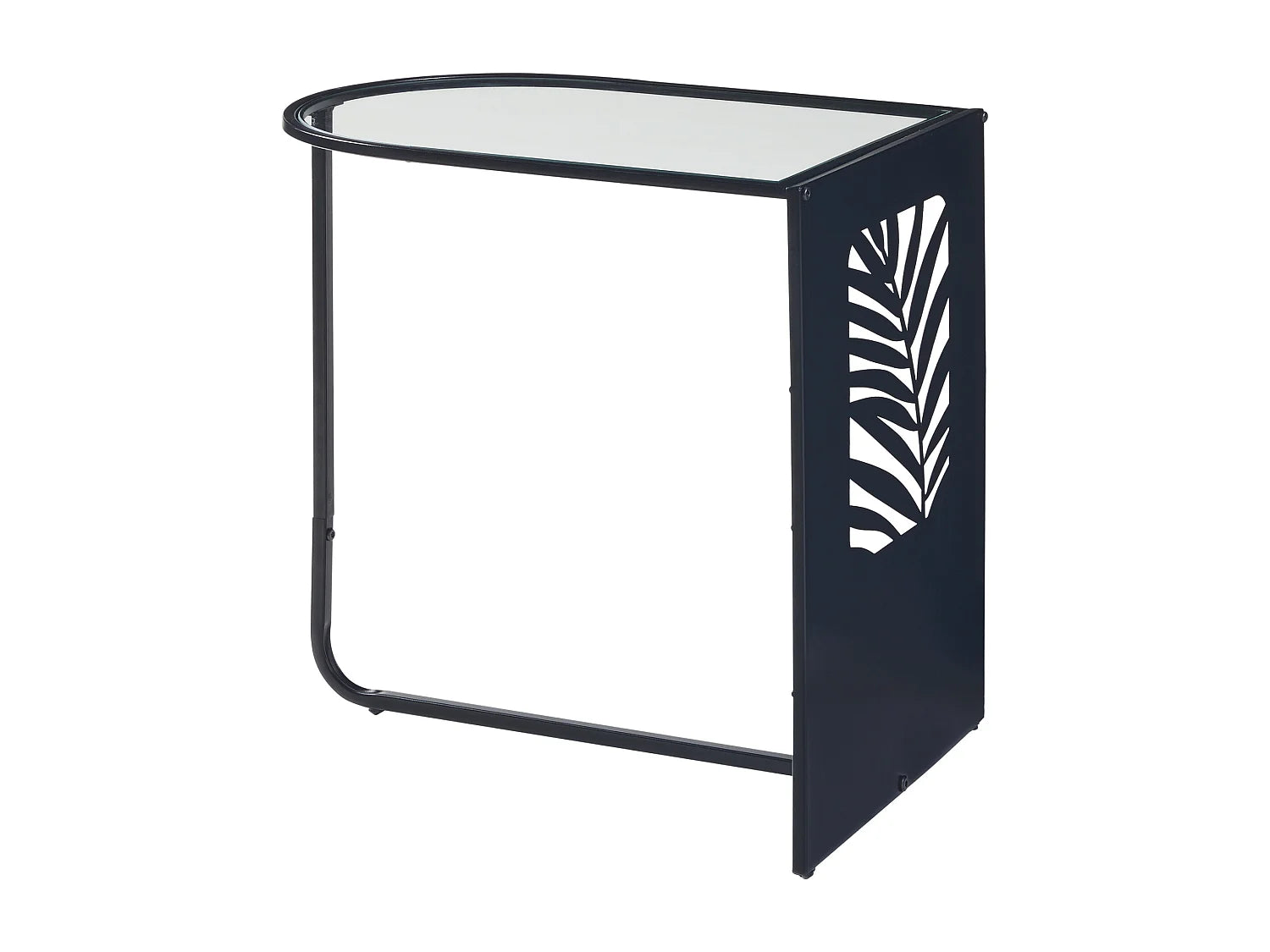 Bout de canapé verre et métal noir – ULRIK