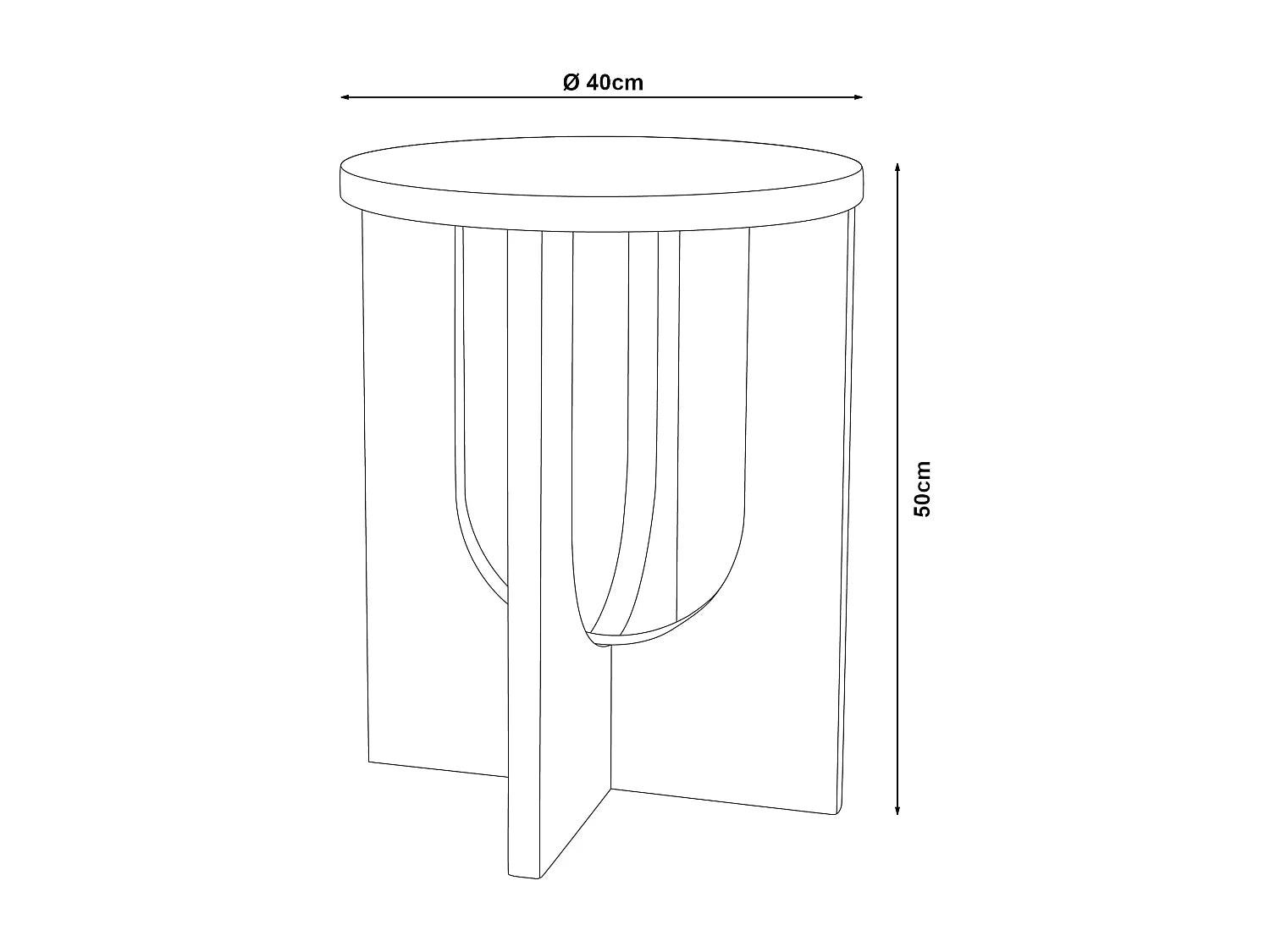 Bout de canapé carré en MDF noir compact – AZURIO