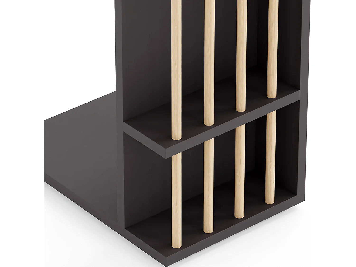 Bout de canapé en C noir à roulettes – ONYX