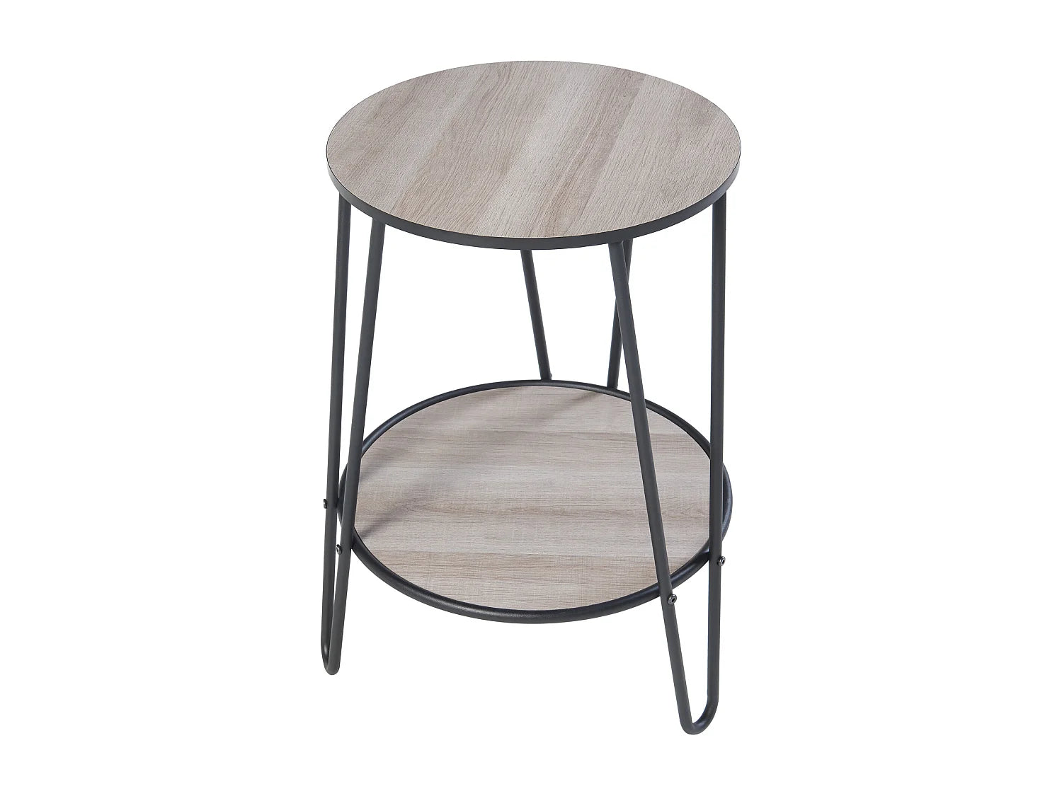 Bout de canapé bois et métal effet chêne noir – TANVIK