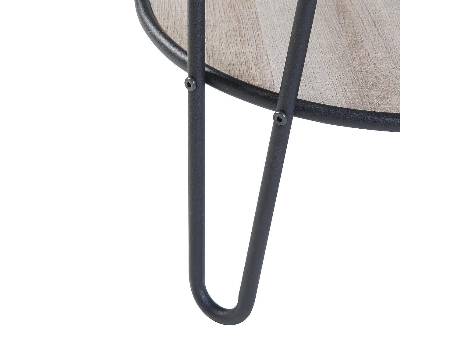Bout de canapé bois et métal effet chêne noir – TANVIK