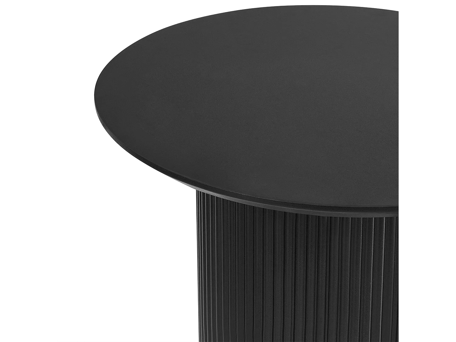 Bout de canapé carré noir base nervurée – LEORA