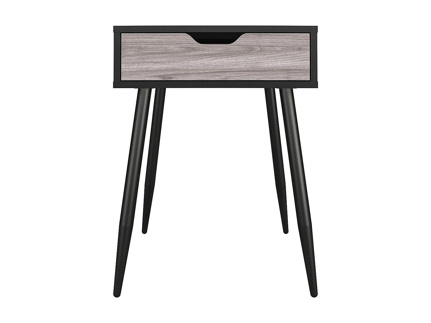 Bout de canapé chêne noir avec tiroir minimaliste – DELVAUX