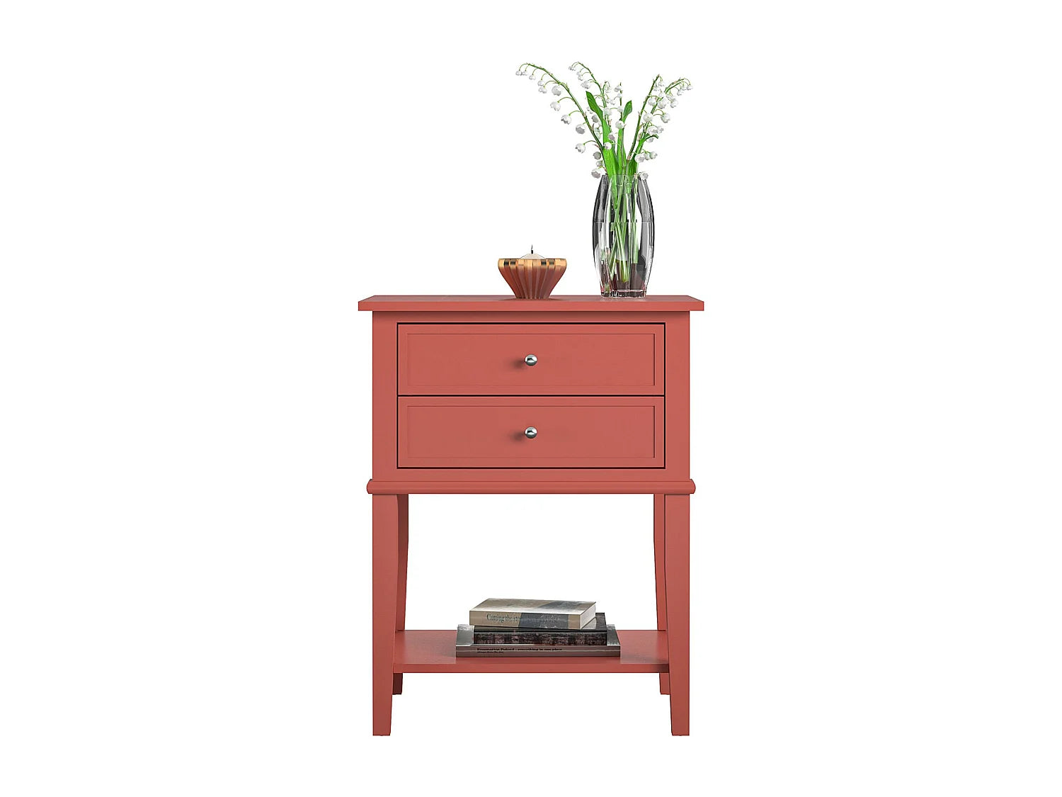 Bout de canapé haut terracotta avec tiroirs – FRANKO