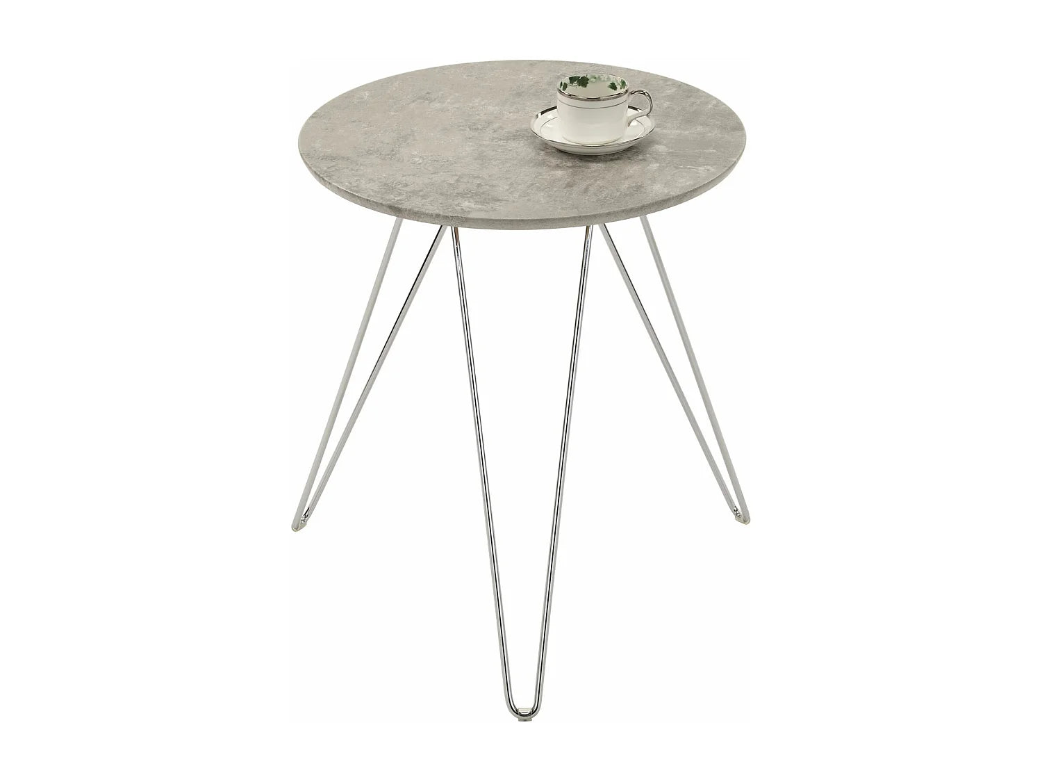 Bout de canapé rond rétro décor béton pieds épingle – BENNA