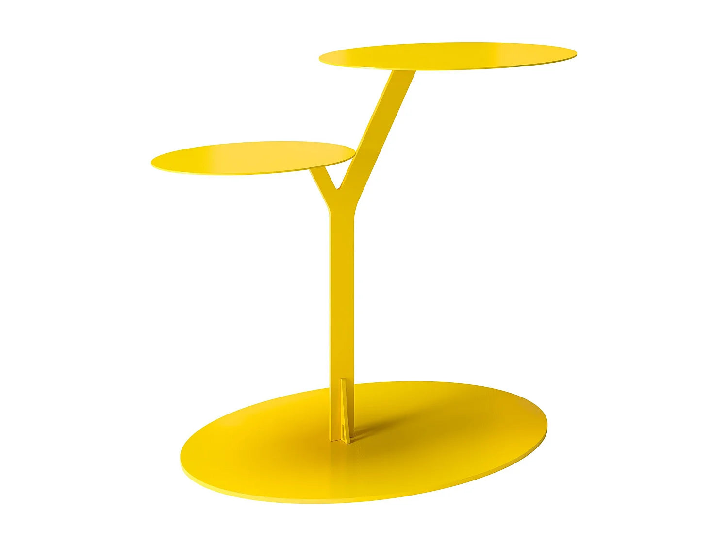 Bout de canapé en métal jaune pour salon – SOLEA