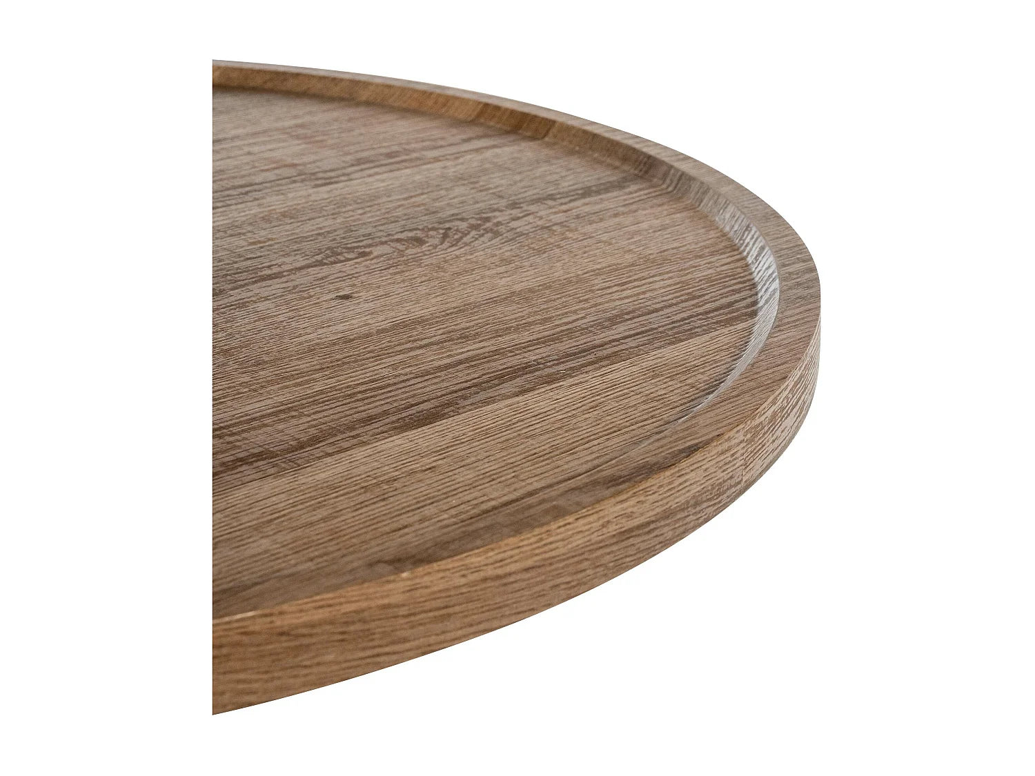 Bout de canapé rond en bois marron, pieds noirs – ASPEN