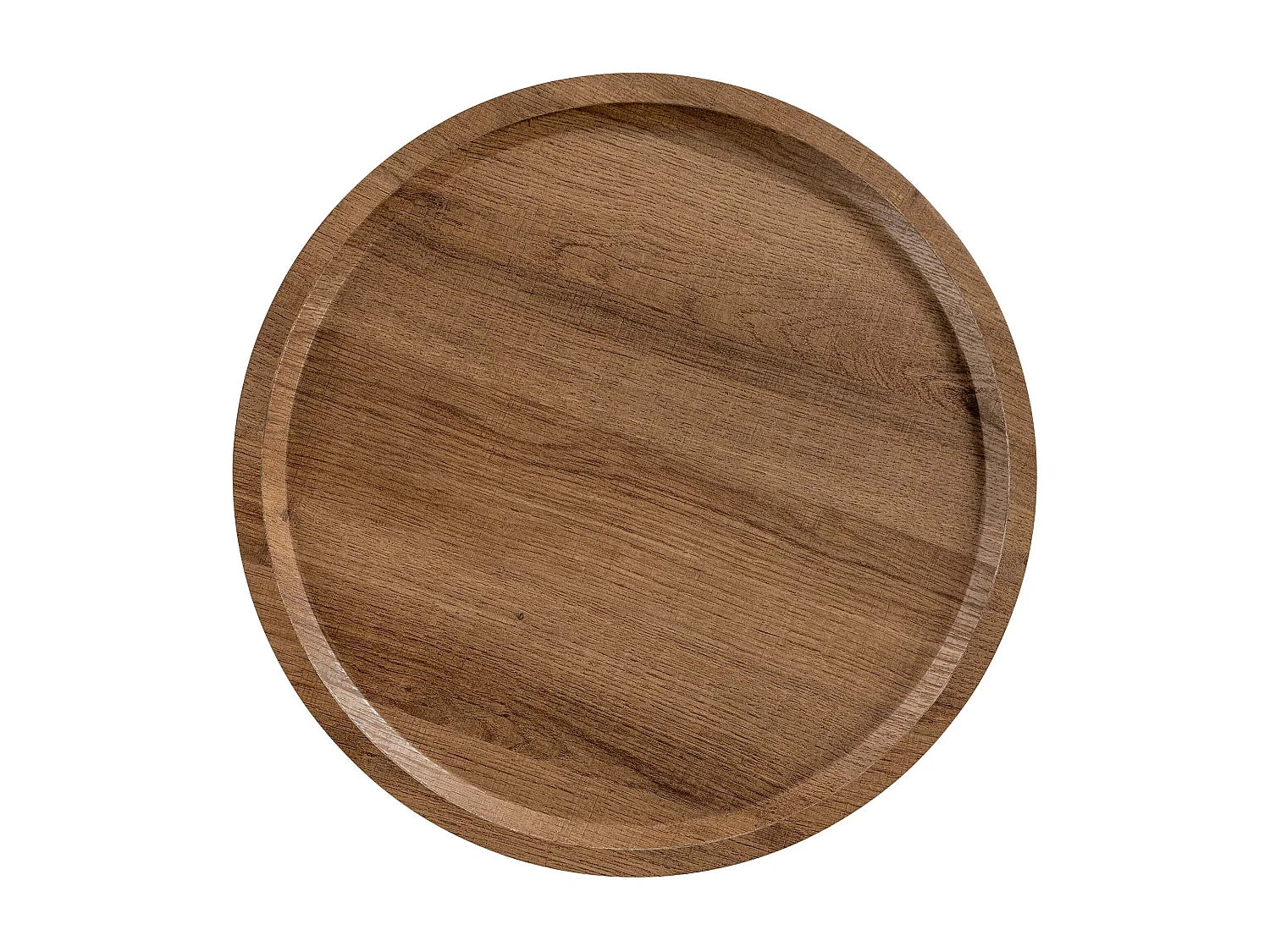 Bout de canapé rond en bois marron, pieds noirs – ASPEN