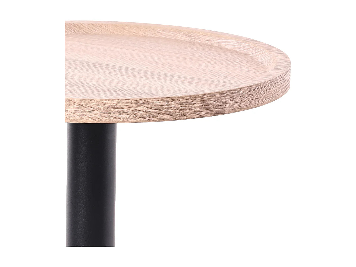 Bout de canapé rond en bois de chêne camel – ASPEN