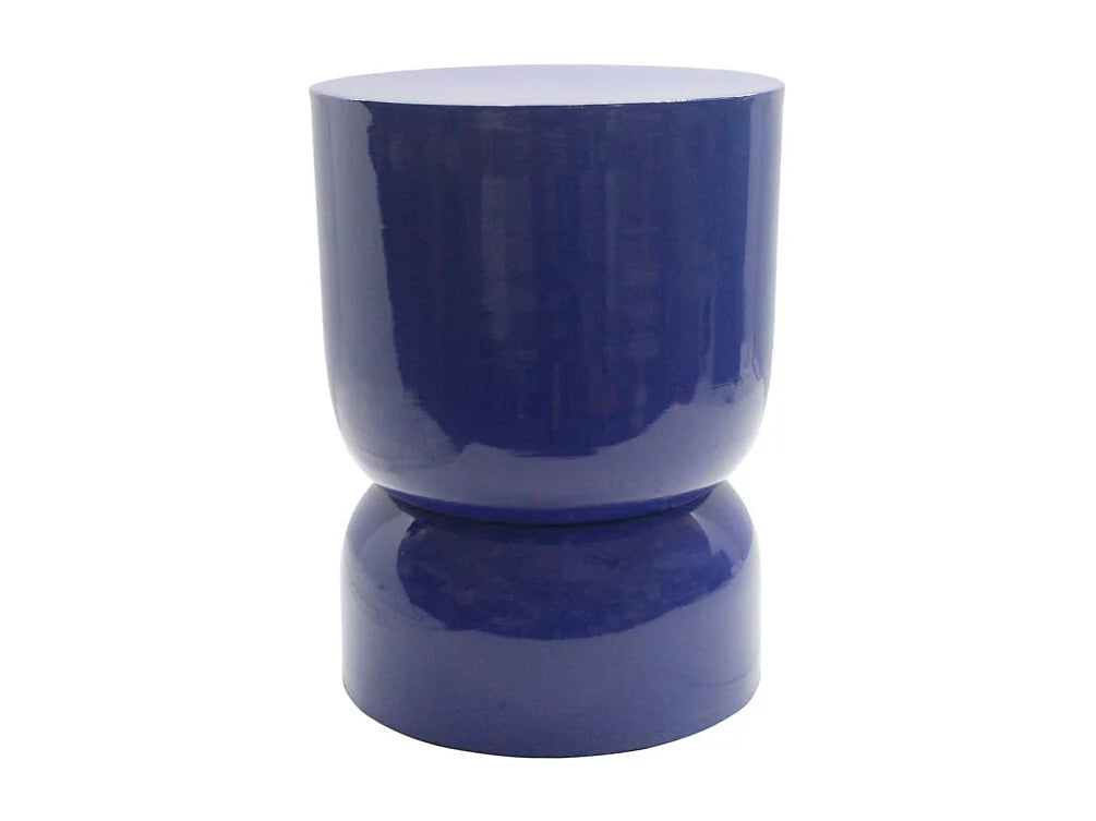 Bout de canapé rond en métal indigo – LUNA