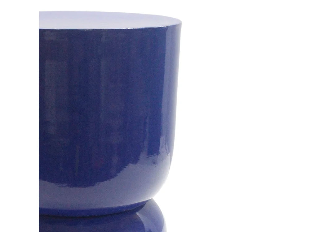 Bout de canapé rond en métal indigo – LUNA