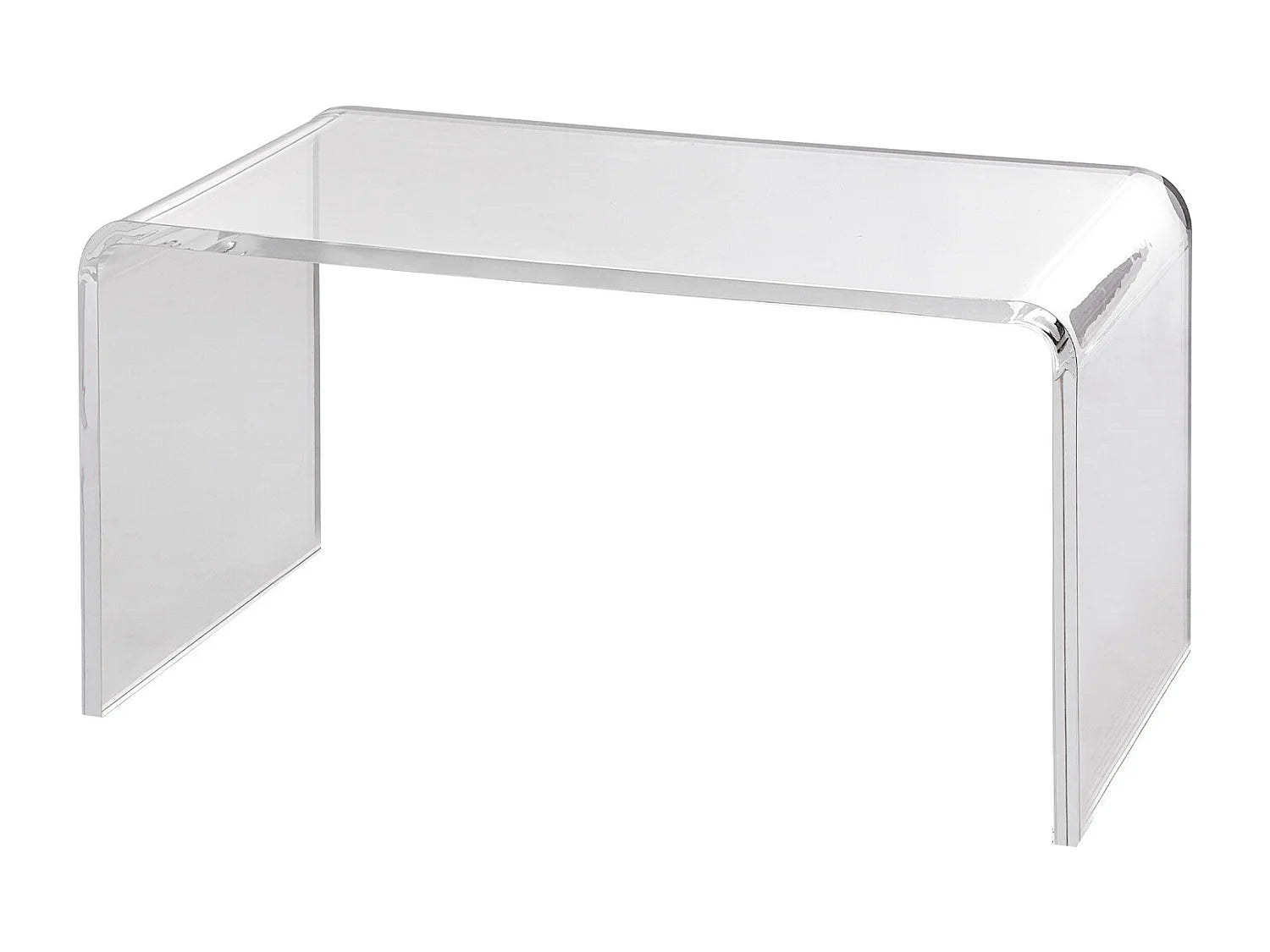 Bout de canapé en acrylique transparent forme C – CRISTAL