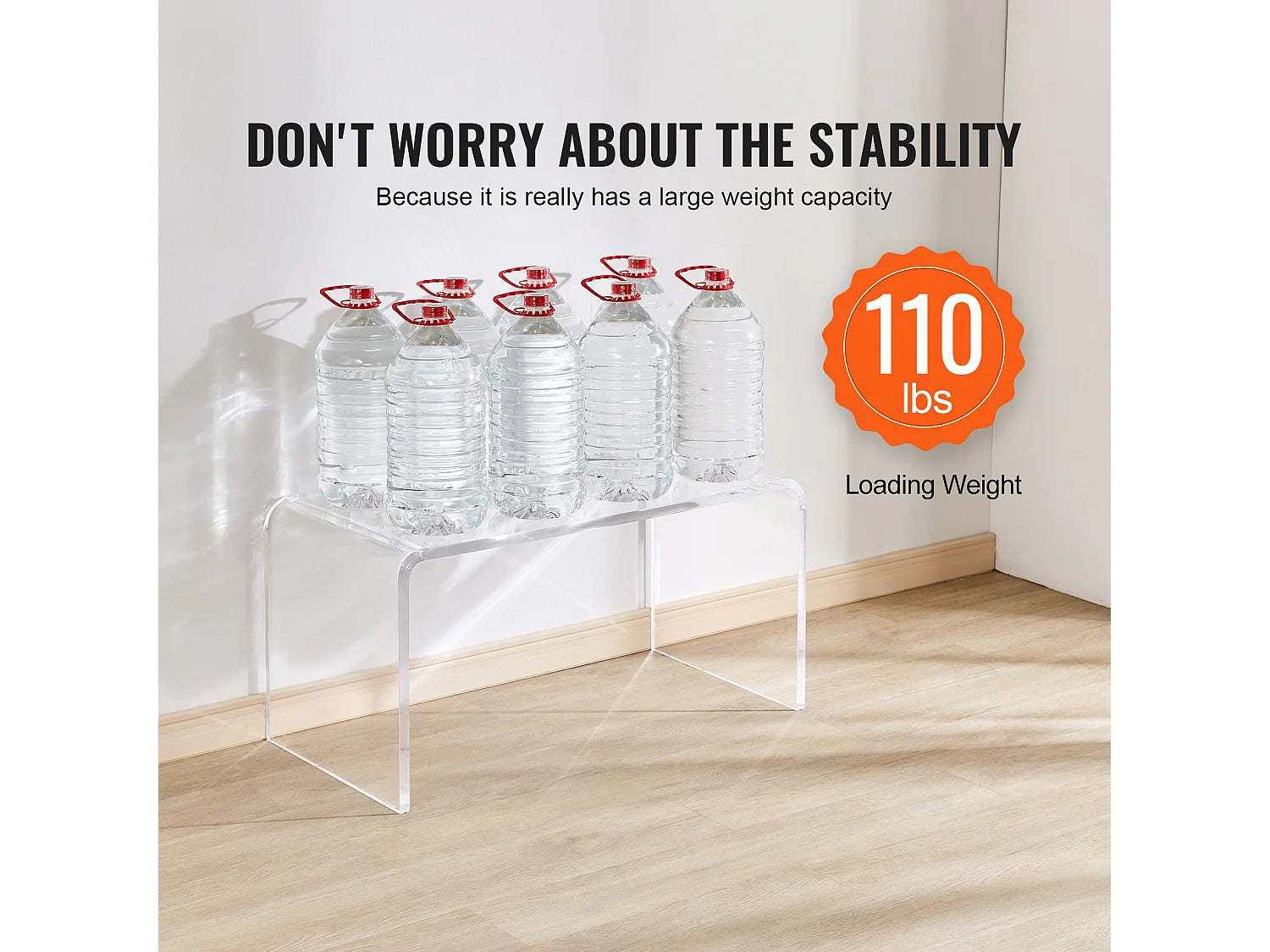 Bout de canapé en acrylique transparent forme C – CRISTAL