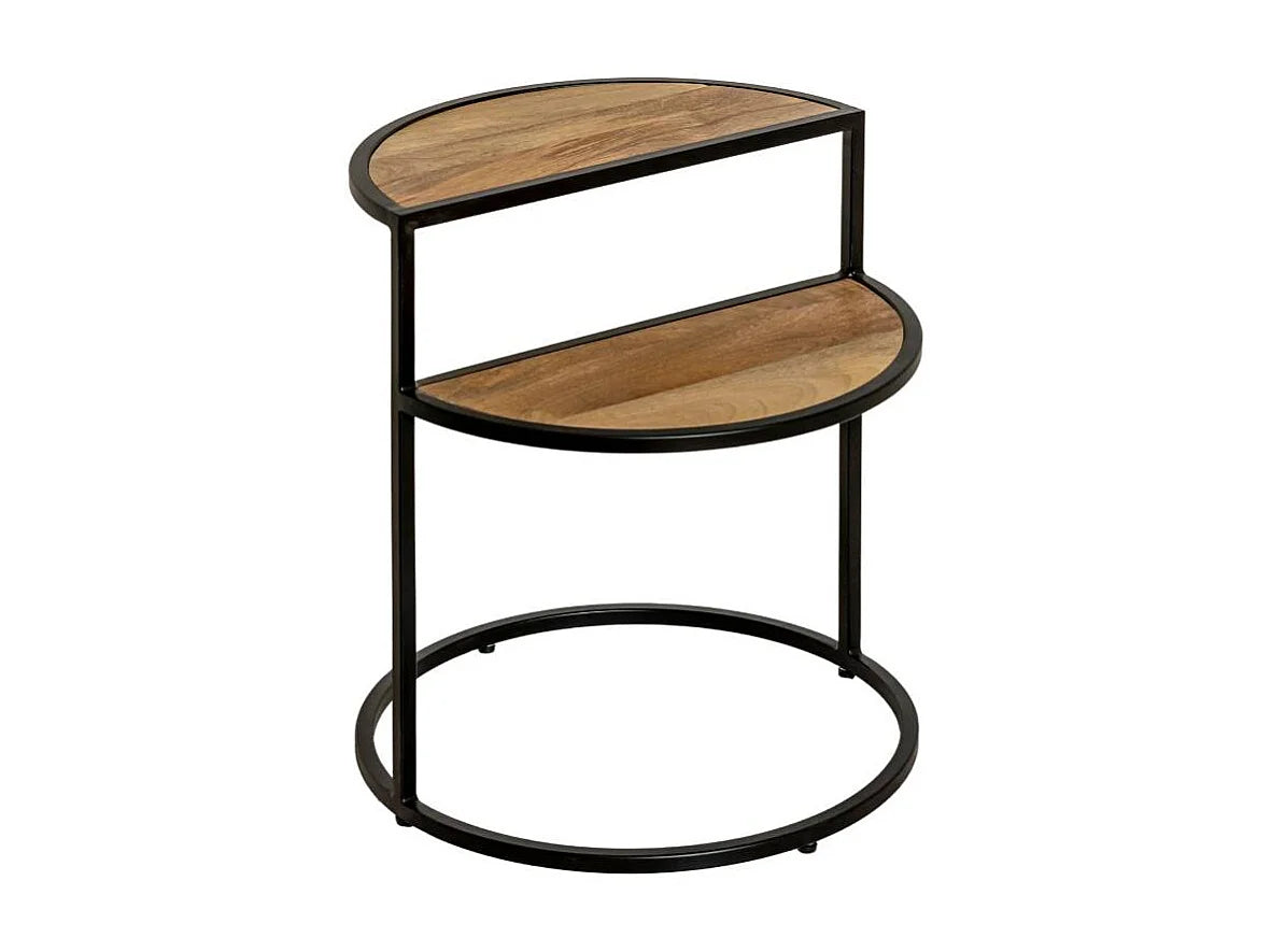 Bout de canapé bois de manguier et métal – MAELLE