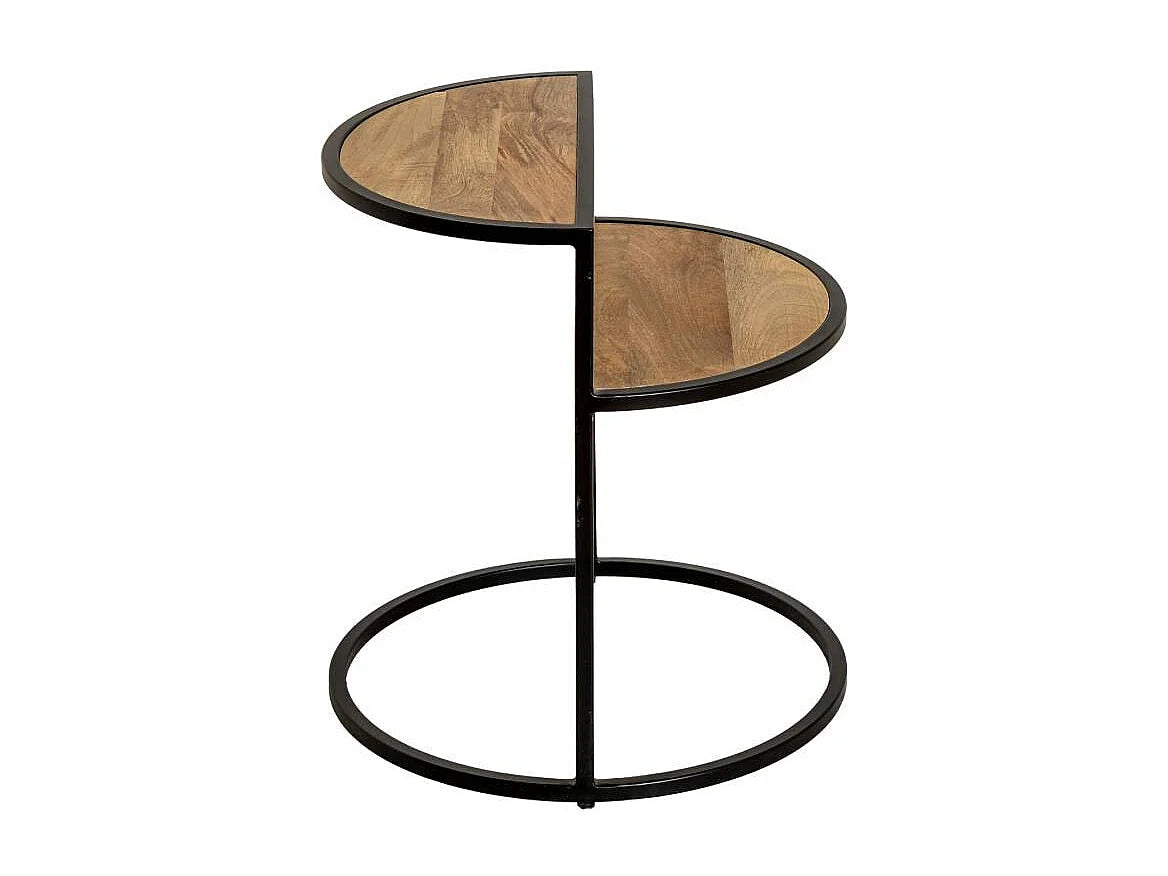 Bout de canapé bois de manguier et métal – MAELLE