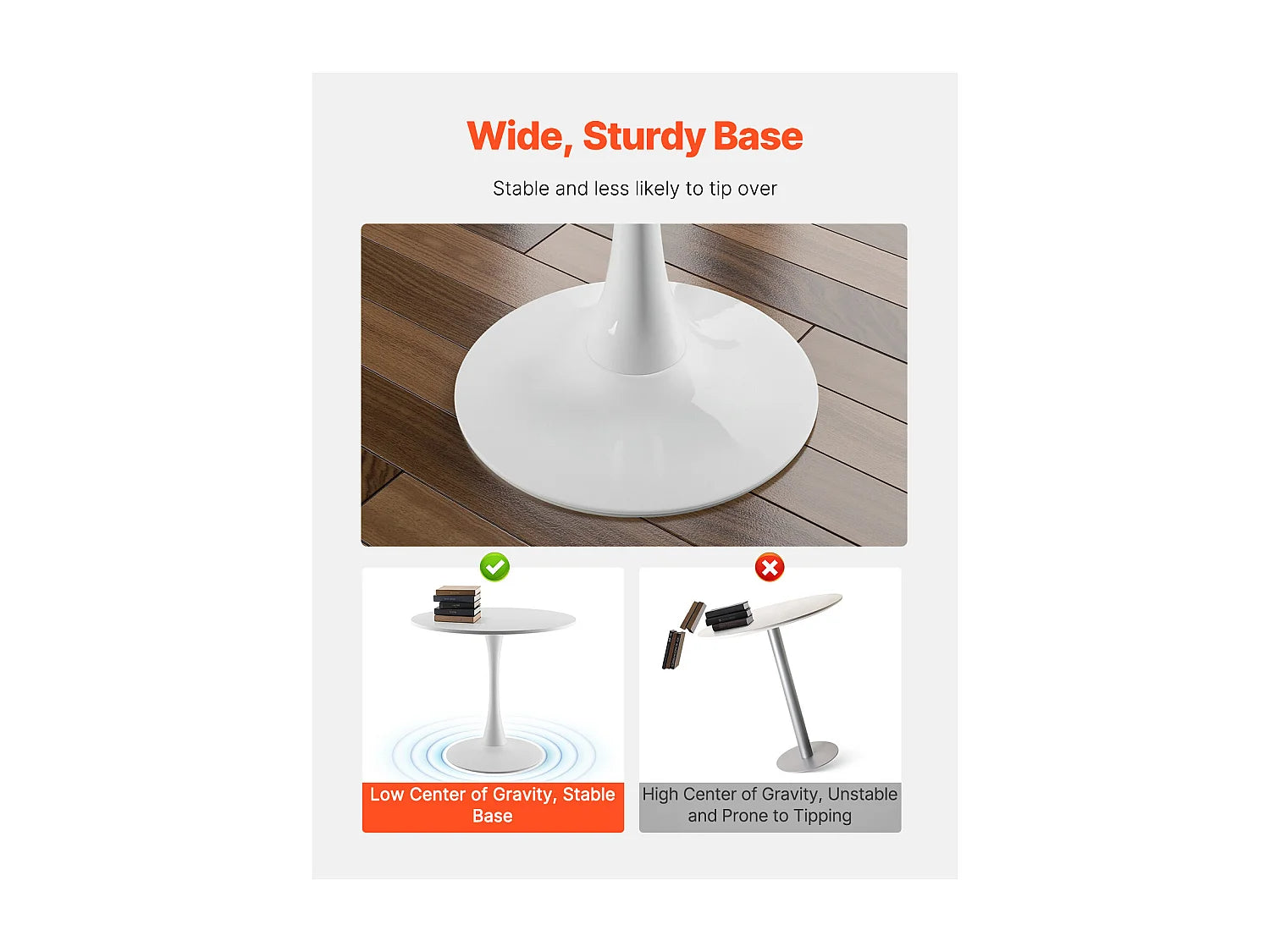 Bout de canapé rond bois et blanc – ORENZA