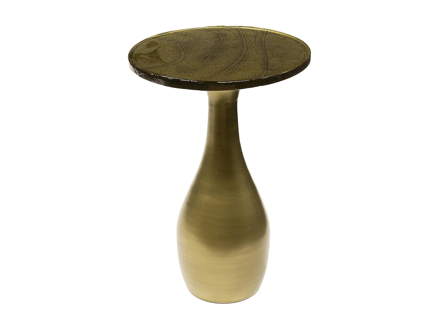 Bout de canapé en verre antique doré haut – MARINA