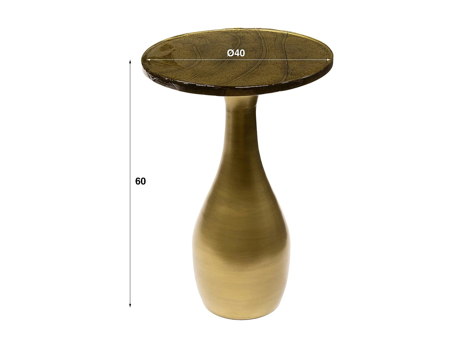 Bout de canapé en verre antique doré haut – MARINA