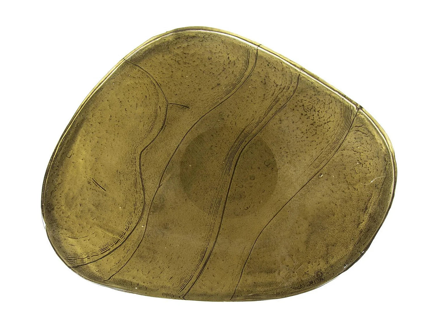 Bout de canapé en verre finition antique dorée – LAGUNA