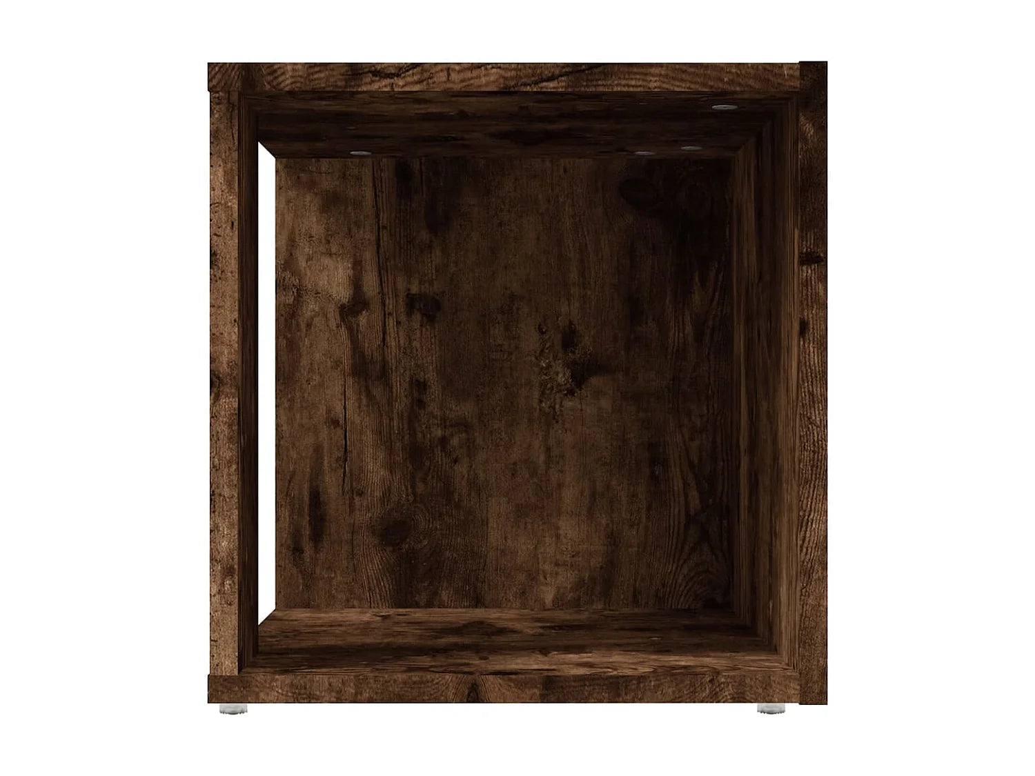 Bout de canapé cube en chêne fumé à niches – BRUNA