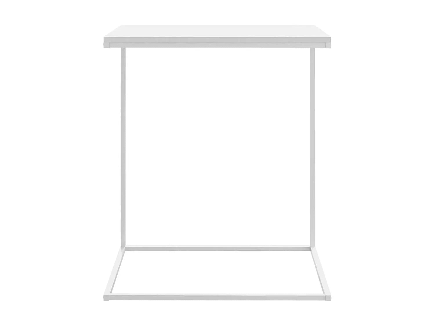 Bout de canapé en C en bois blanc et fer – LANO