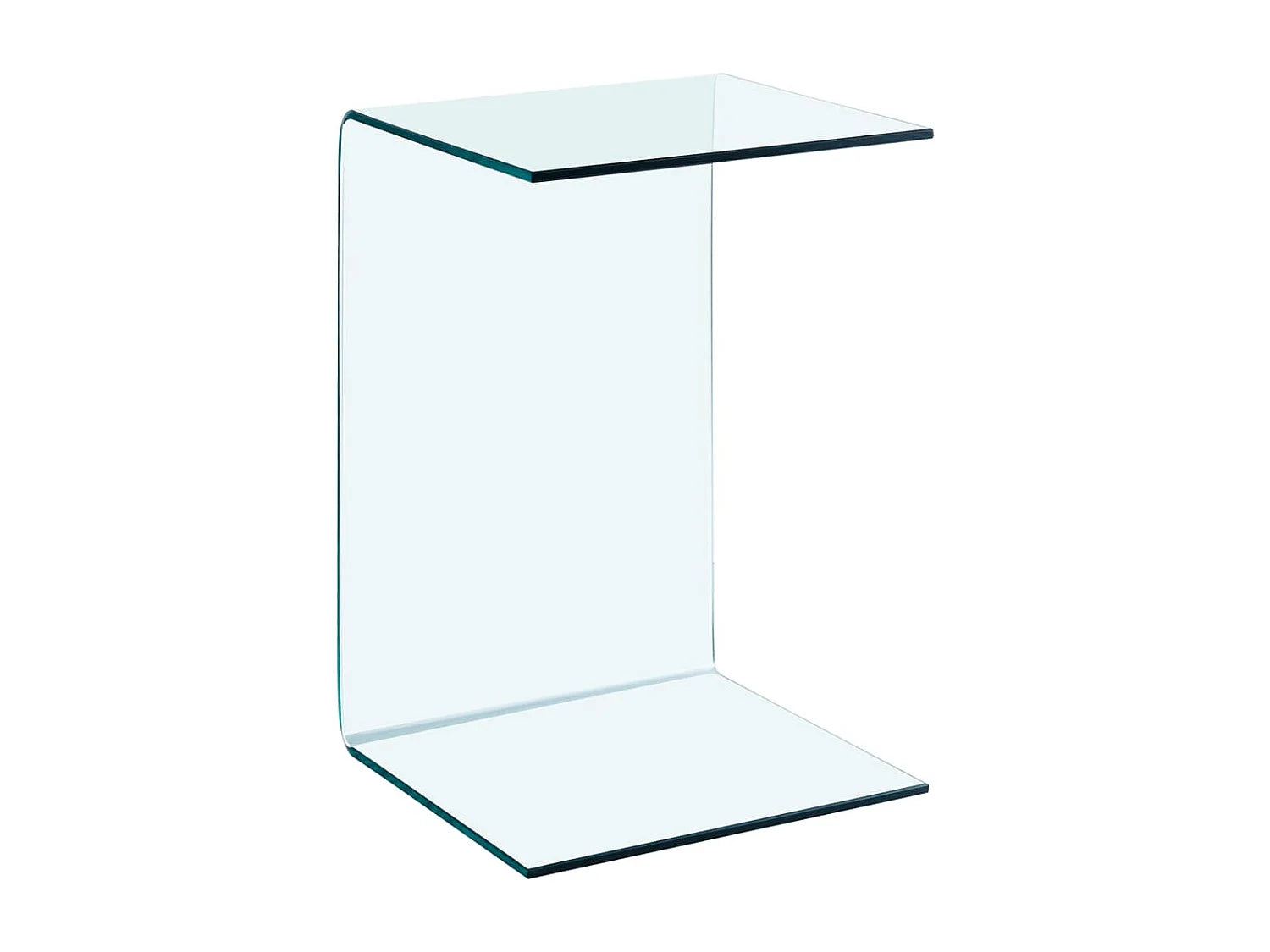 Bout de canapé en verre trempé transparent – VITRÉA