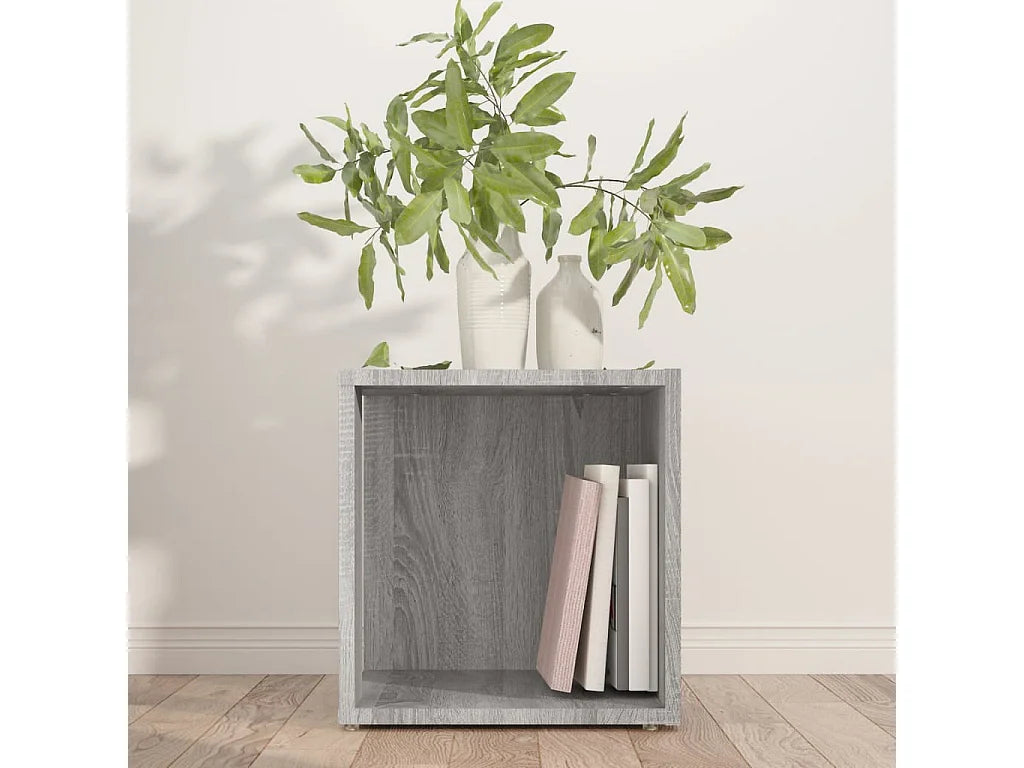 Bout de canapé cube gris avec rangement – SONARA