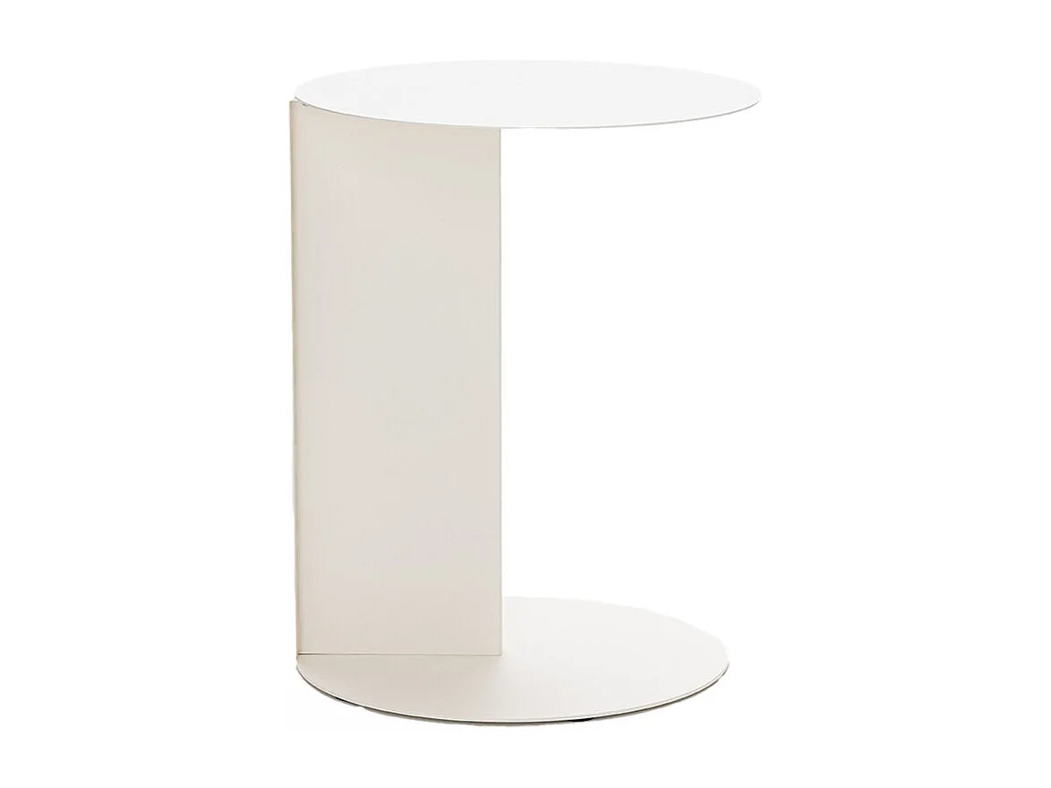 Bout de canapé rond en métal beige – JIMY