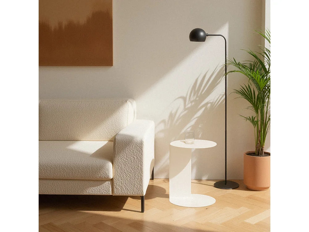 Bout de canapé rond en métal beige – JIMY