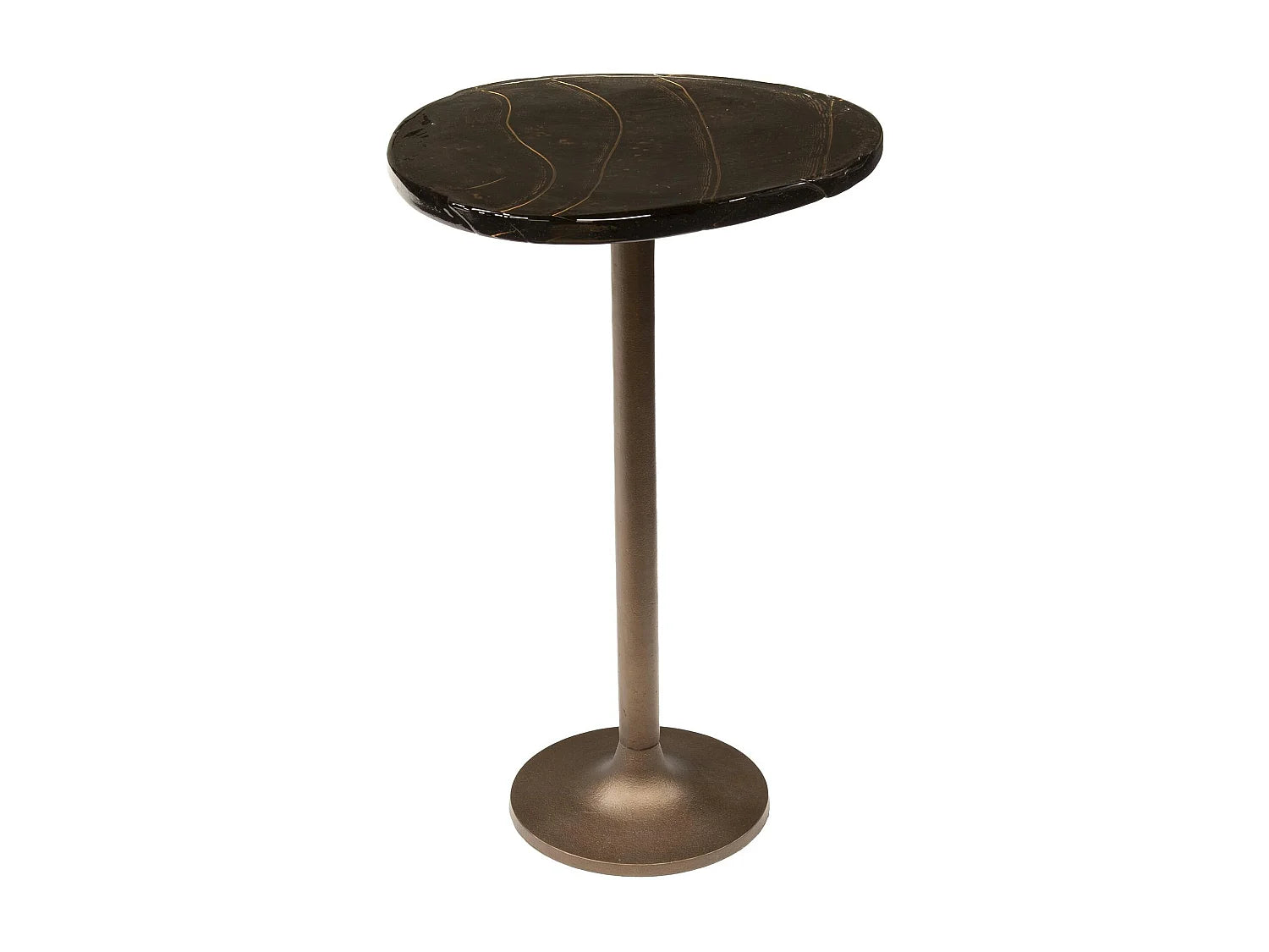Bout de canapé étroit en verre cuivre antique – TERRACO
