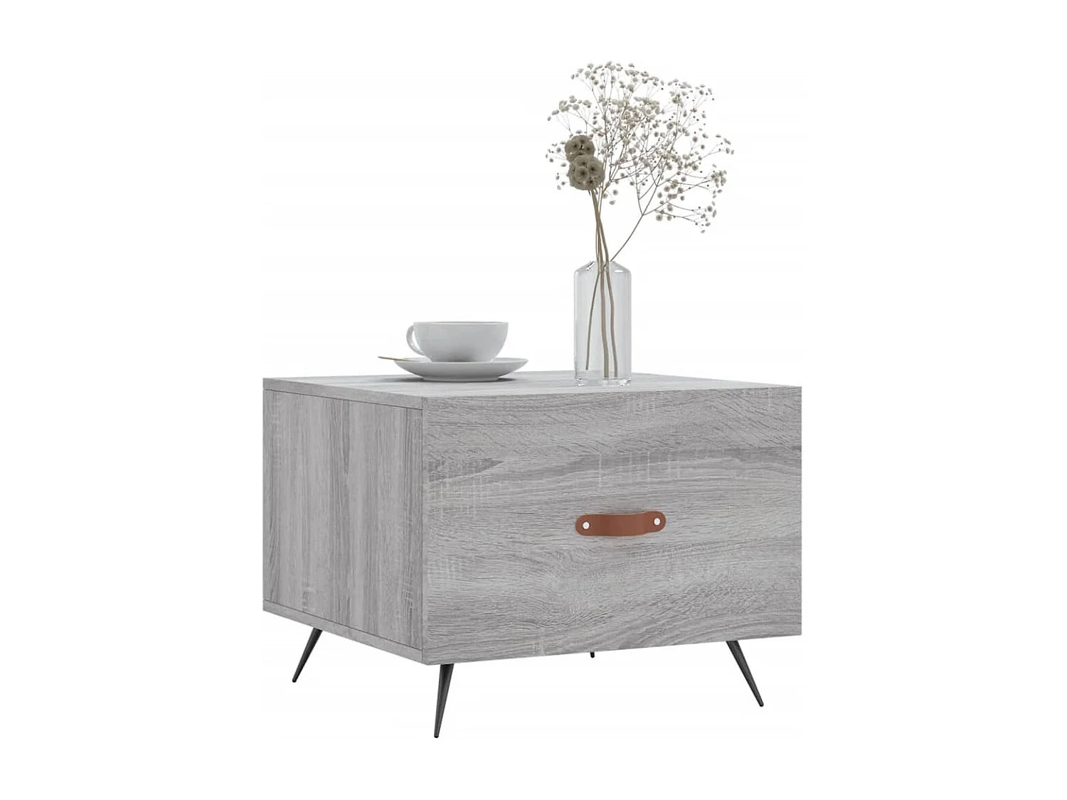 Bout de canapé bois gris sonoma avec tiroir – GRENO