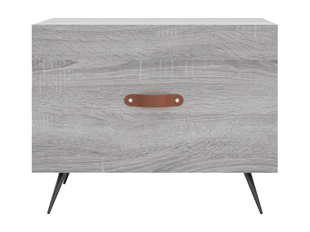Bout de canapé bois gris sonoma avec tiroir – GRENO